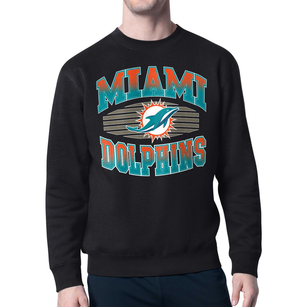 Miami Dolphins Starter Team Grit Graphic Fleece Pullover Sweatshirt Black | NFL