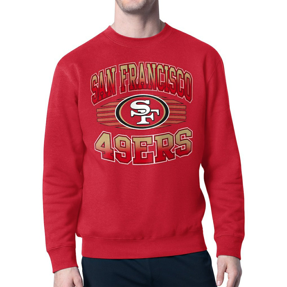 San Francisco 49ers Starter Team Grit Graphic Fleece Pullover Sweatshirt Scarlet | NFL