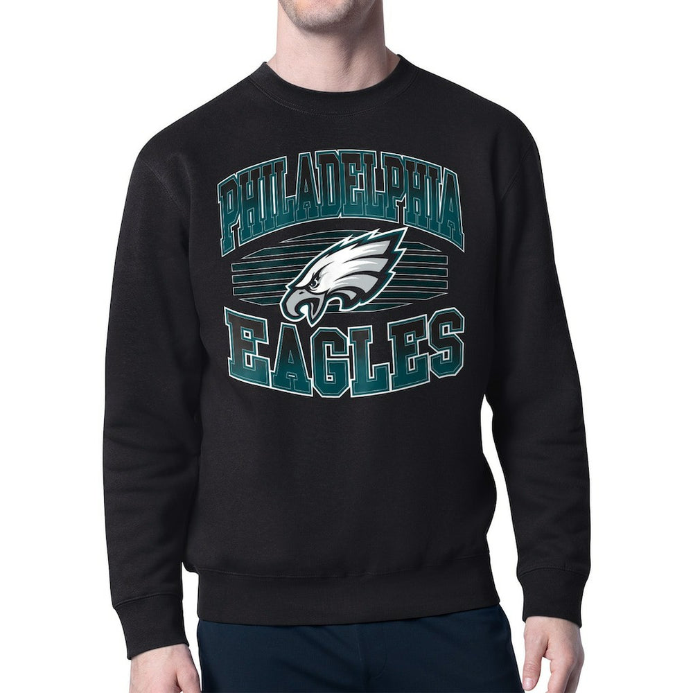 Philadelphia Eagles Starter Team Grit Graphic Fleece Pullover Sweatshirt Black | NFL