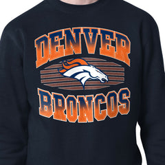 Denver Broncos Starter Team Grit Graphic Fleece Pullover Sweatshirt Navy | NFL