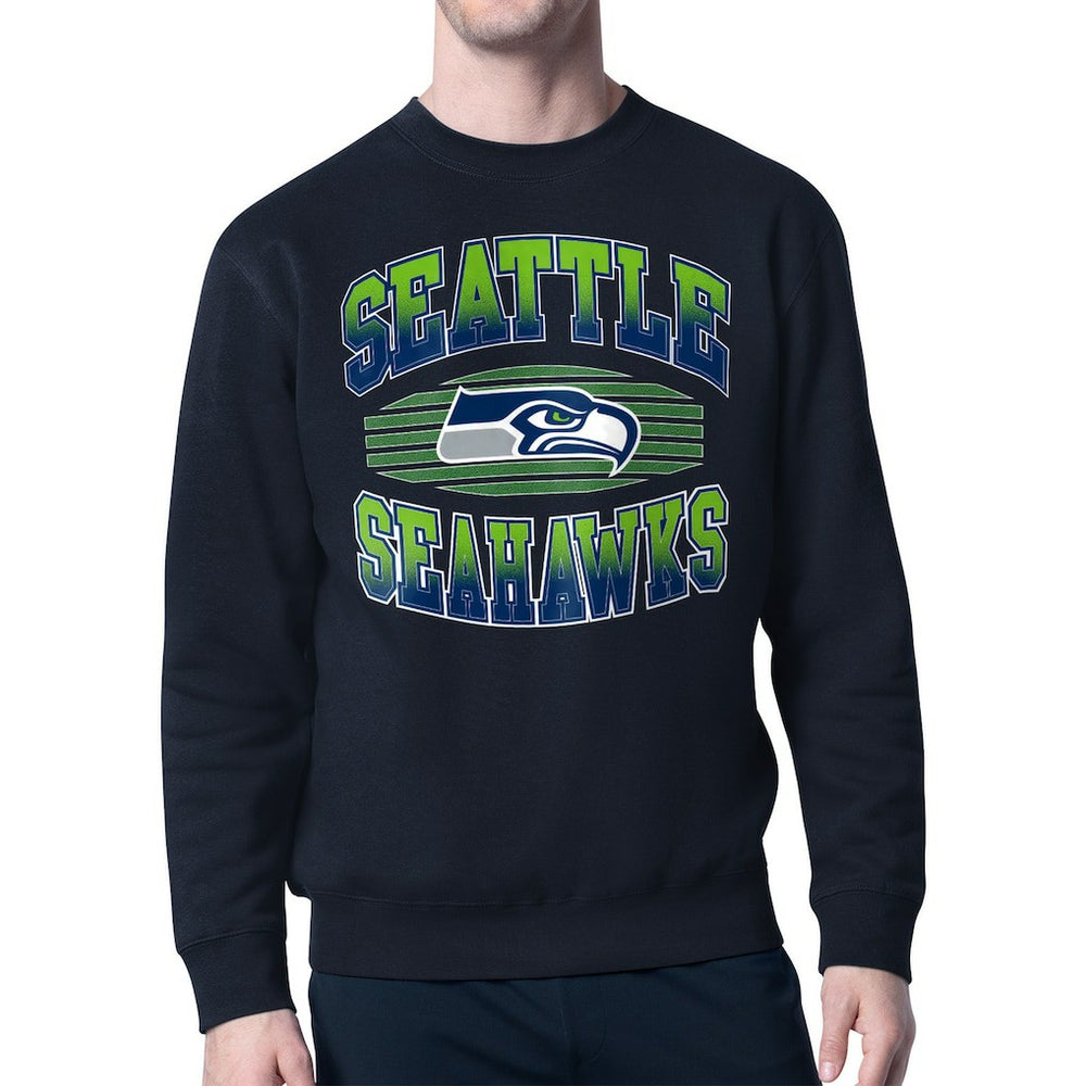 Seattle Seahawks Starter Team Grit Graphic Fleece Pullover Sweatshirt College Navy | NFL