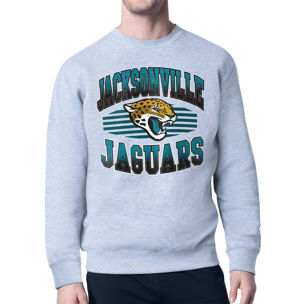 Jacksonville Jaguars Starter Team Grit Graphic Fleece Pullover Sweatshirt Heather Gray | NFL