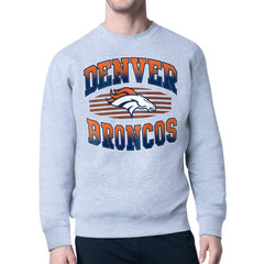Denver Broncos Starter Team Grit Graphic Fleece Pullover Sweatshirt Heather Gray | NFL