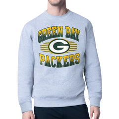 Green Bay Packers Starter Team Grit Graphic Fleece Pullover Sweatshirt Heather Gray | NFL