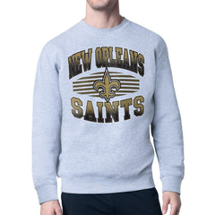 New Orleans Saints Starter Team Grit Graphic Fleece Pullover Sweatshirt Heather Gray | NFL