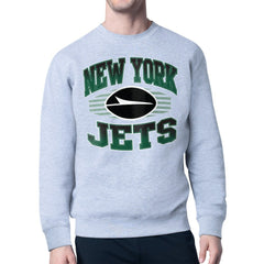 New York Jets Starter Team Grit Graphic Fleece Pullover Sweatshirt Heather Gray | NFL
