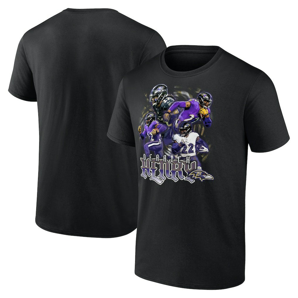Derrick Henry Baltimore Ravens Notorious Graphic T-Shirt Black | NFL