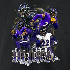Derrick Henry Baltimore Ravens Notorious Graphic T-Shirt Black | NFL