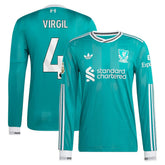 Virgil van Dijk Liverpool 2025/26 Third Long Sleeve Player Jersey Green | Adidas Online