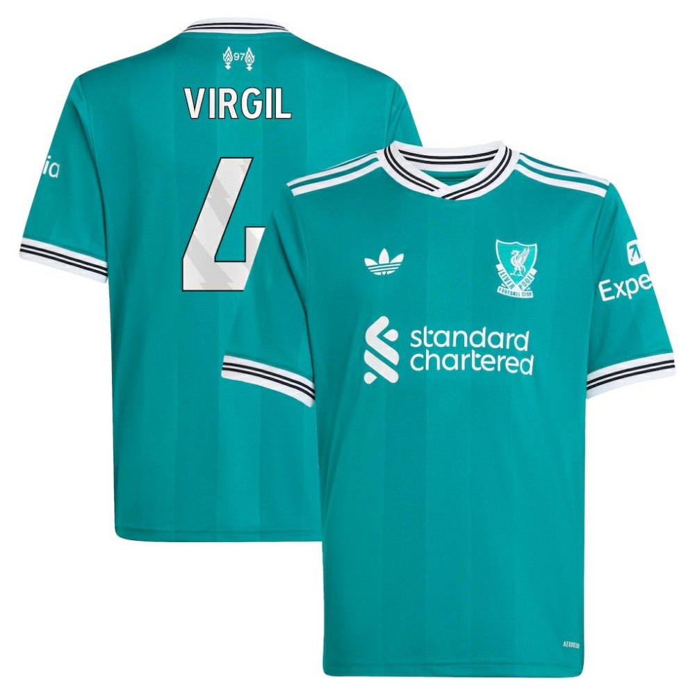 Virgil van Dijk Liverpool Youth 2025/26 Third Replica Player Jersey Green | Adidas Online