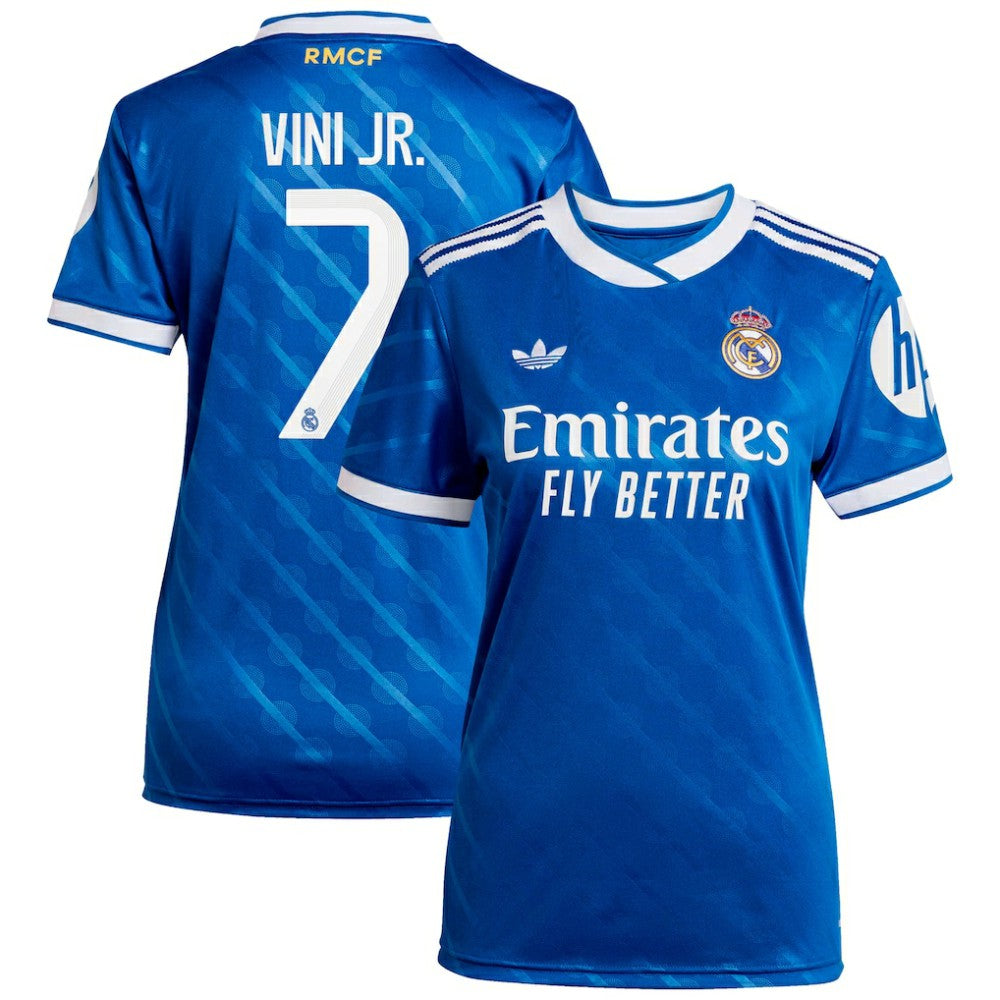 Vinicius Junior Real Madrid Women's 2025/26 Third Replica Player Jersey Blue | Adidas