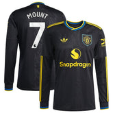 Mason Mount Manchester United 2025/26 Third Replica Long Sleeve Player Jersey Black | Adidas Sale