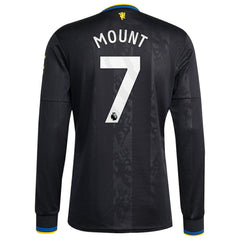 Mason Mount Manchester United 2025/26 Third Replica Long Sleeve Player Jersey Black | Adidas Sale