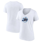 Winnipeg Jets Women's Primary Logo V-Neck T-Shirt - White - NHL