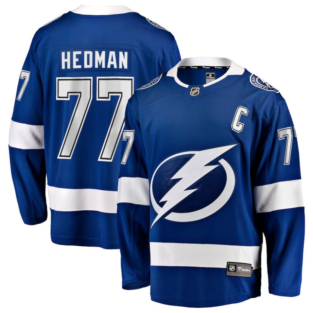 Victor Hedman Tampa Bay Lightning Fanatics Home Captain Patch Breakaway Jersey - Blue - NHL