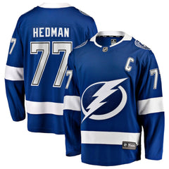 Victor Hedman Tampa Bay Lightning Fanatics Home Captain Patch Breakaway Jersey - Blue - NHL