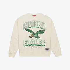 Philadelphia Eagles Women's Tonal Arch Sweatshirt Cream | Mitchell & Ness