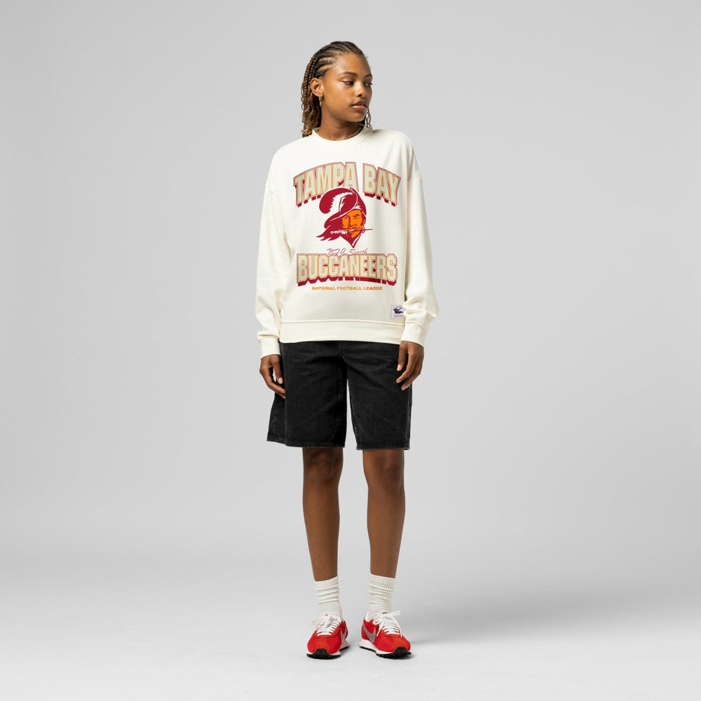 Tampa Bay Buccaneers Women's Tonal Arch Sweatshirt Cream | Mitchell & Ness