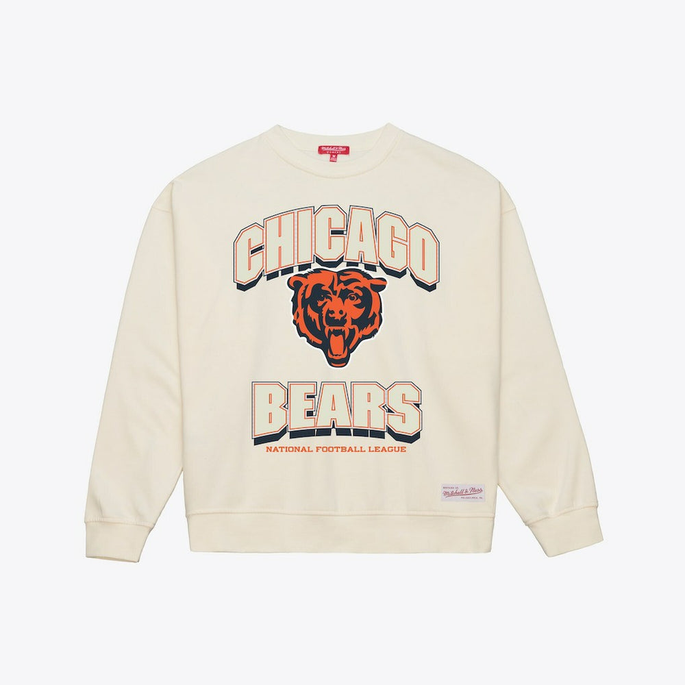 Chicago Bears Women's Tonal Arch Sweatshirt Cream | Mitchell & Ness