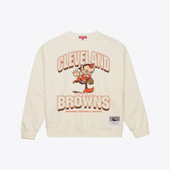 Cleveland Browns Women's Tonal Arch Sweatshirt Cream | Mitchell & Ness