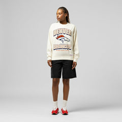 Denver Broncos Women's Tonal Arch Sweatshirt Cream | Mitchell & Ness
