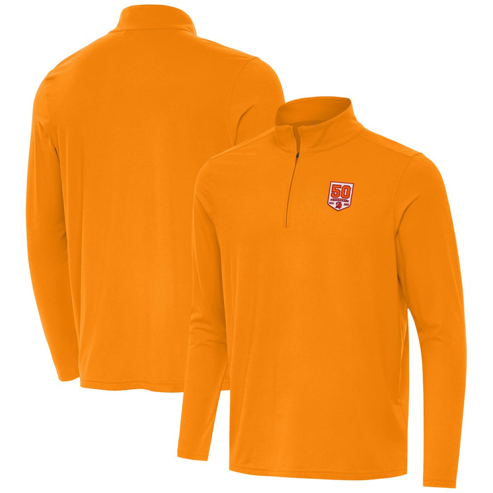 Tampa Bay Buccaneers Antigua 50th Season Intent Quarter-Zip Sweatshirt Orange | NFL