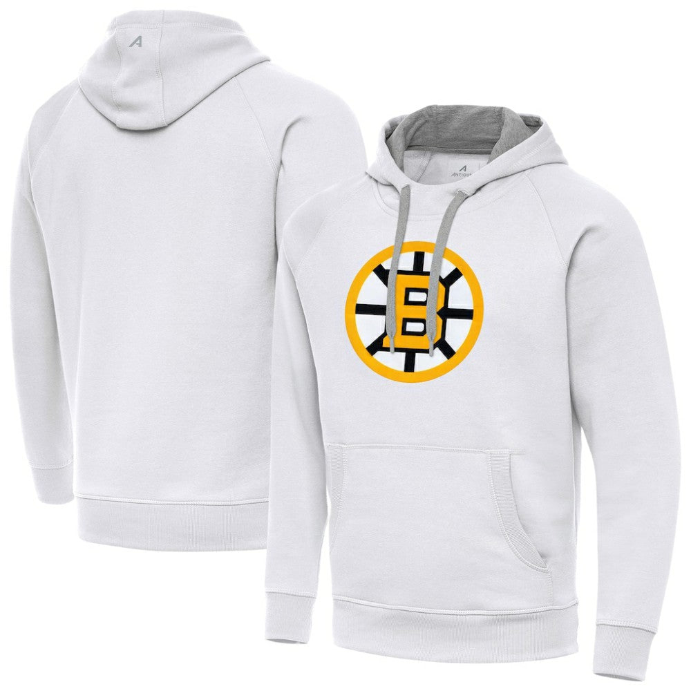 Boston Bruins Antigua Victory Pullover Hoodie - White - NHL