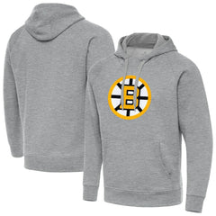 Boston Bruins Antigua Victory Pullover Hoodie - Heather Gray - NHL