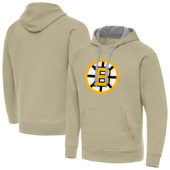 Boston Bruins Antigua Victory Pullover Hoodie - Khaki - NHL