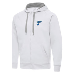 St. Louis Blues Antigua Victory Full-Zip Hoodie - White - NHL