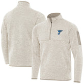 St. Louis Blues Antigua Fortune Quarter-Zip Pullover Jacket - Oatmeal - NHL