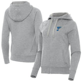 St. Louis Blues Antigua Women's Victory Full-Zip Hoodie - Heather Gray - NHL