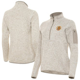 Boston Bruins Antigua Women's Fortune Half-Zip Pullover - Oatmeal - NHL
