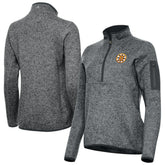 Boston Bruins Antigua Women's Fortune Half-Zip Pullover - Heather Black - NHL