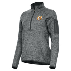 Boston Bruins Antigua Women's Fortune Half-Zip Pullover - Heather Black - NHL