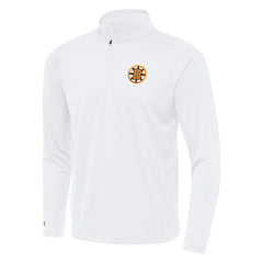 Boston Bruins Antigua Tribute Lightweight Quarter-Zip Pullover - White - NHL
