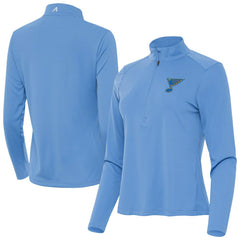 St. Louis Blues Antigua Women's Tribute Half-Zip Pullover - Blue - NHL