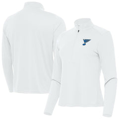 St. Louis Blues Antigua Women's Tribute Half-Zip Pullover - White - NHL