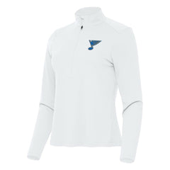 St. Louis Blues Antigua Women's Tribute Half-Zip Pullover - White - NHL