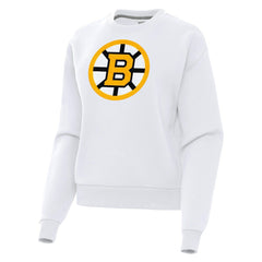 Boston Bruins Antigua Women's Victory Pullover Sweatshirt - White - NHL