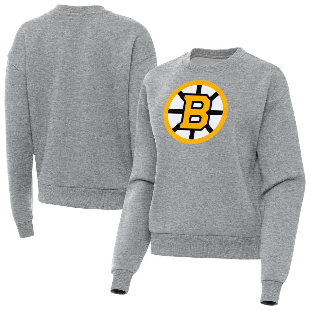 Boston Bruins Antigua Women's Victory Pullover Sweatshirt - Heather Gray - NHL