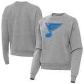 St. Louis Blues Antigua Women's Victory Pullover Sweatshirt - Heather Gray - NHL