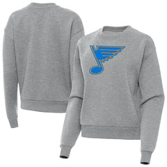 St. Louis Blues Antigua Women's Victory Pullover Sweatshirt - Heather Gray - NHL