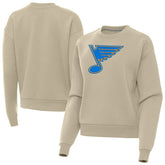 St. Louis Blues Antigua Women's Victory Pullover Sweatshirt - Khaki - NHL