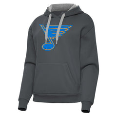 St. Louis Blues Antigua Women's Victory Pullover Hoodie - Charcoal - NHL