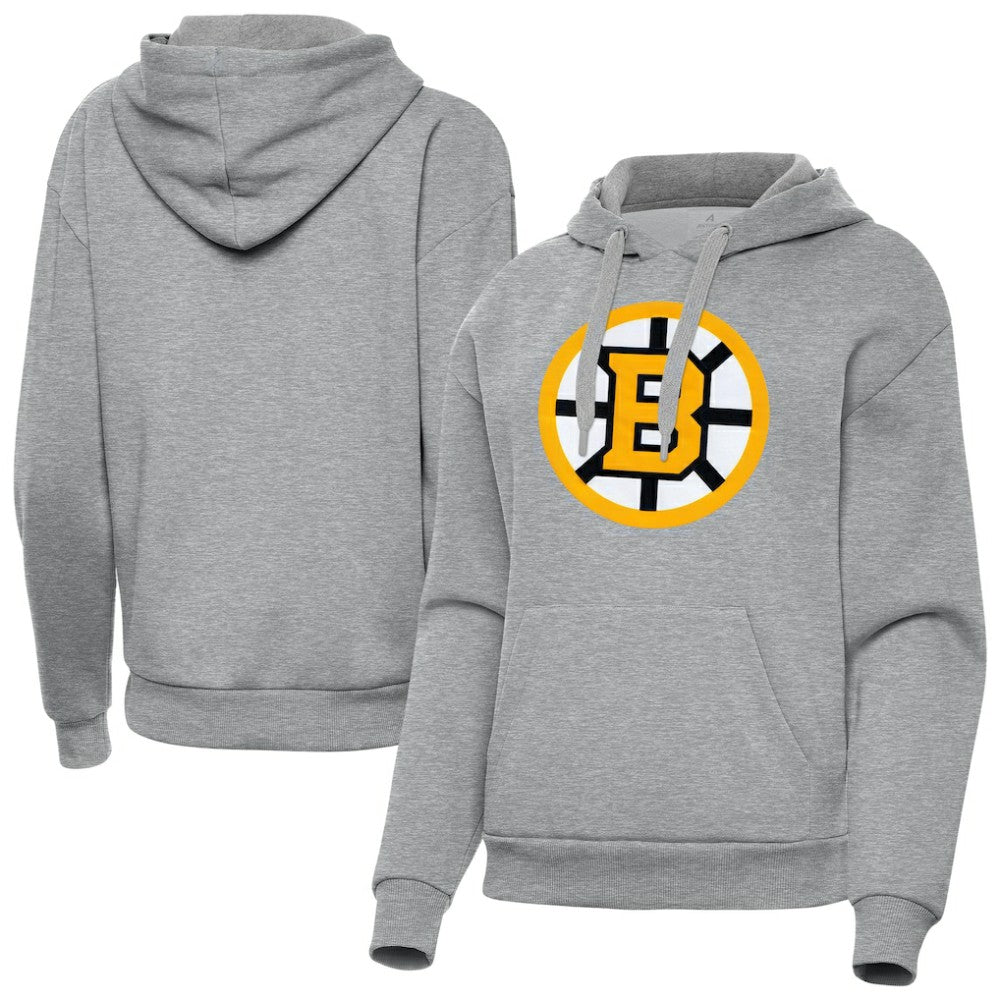 Boston Bruins Antigua Women's Victory Pullover Hoodie - Heather Gray - NHL