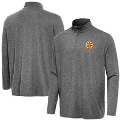 Boston Bruins Antigua Hunk Lightweight Quarter-Zip Pullover - Heather Black - NHL