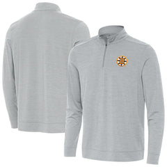 Boston Bruins Antigua Bright Quarter-Zip Pullover - Heather Gray - NHL