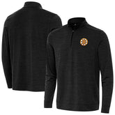 Boston Bruins Antigua Bright Quarter-Zip Pullover - Heather Black - NHL