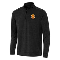 Boston Bruins Antigua Bright Quarter-Zip Pullover - Heather Black - NHL
